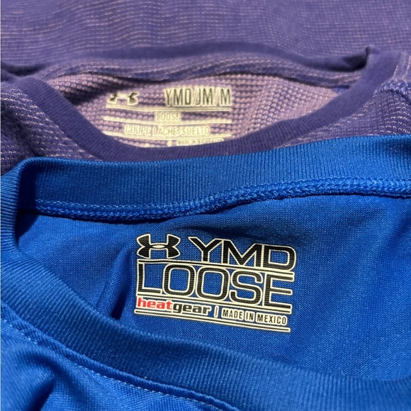 Under Armour Long Short Sleeve Tees Top Shirt Purple Blue Tshirt summer SZ M - Picture 5 of 6